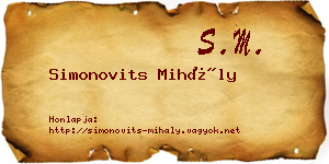 Simonovits Mihály névjegykártya